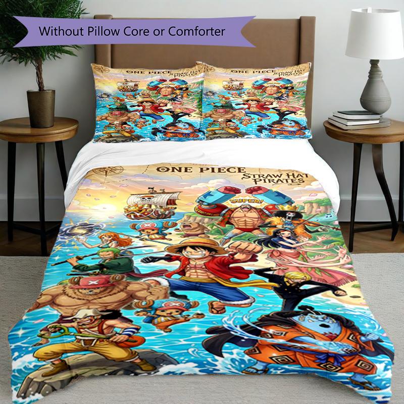 3pcs Duvet Cover Set (1*Duvet Cover + 2*Pillowcase, Without Core), One Piece Print Bedding Set, Bedroom Decor, All‑Season, Birthday Gift