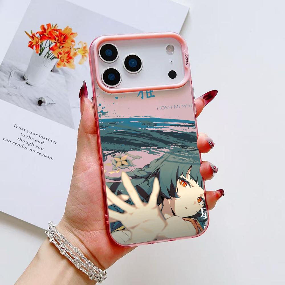 Cool Anime ZZZ Phone Case For iPhone 17 16 15 14 13 12 11 Pro Max Black Purple Matte Laser Metallic Aurora Funda
