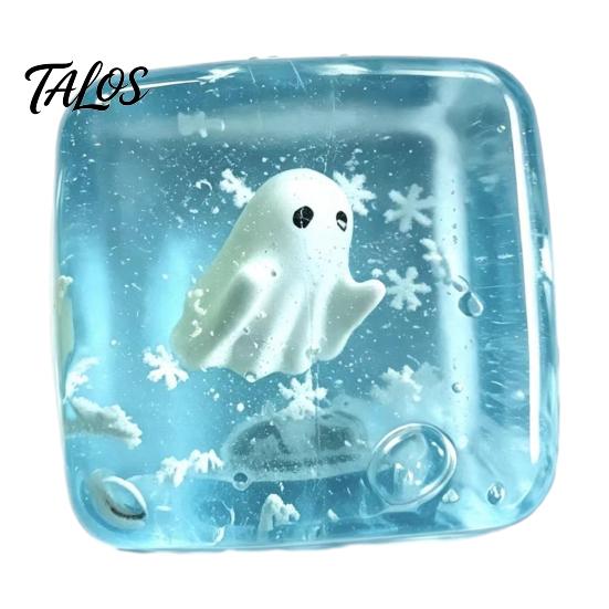 Anxiety Relief Ice Cube Toy Christmas Squeeze Toy, Stress Sensory for Halloween, Soft Clear Pinch