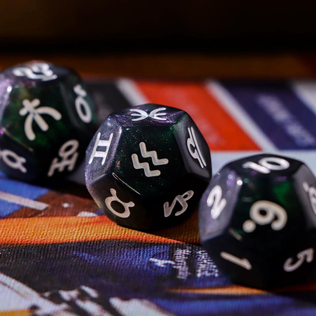 Constellation dice star dice polyhedron 12-sided quicksand dice a set of three board games dice planet house constellation
