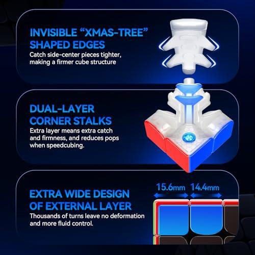 Official GAN460 M v2 GunCube Stickerless GAN460 M v2 4x4 Competition Magnetic Cube, Easy to Turn, Magic Cube (Frost)