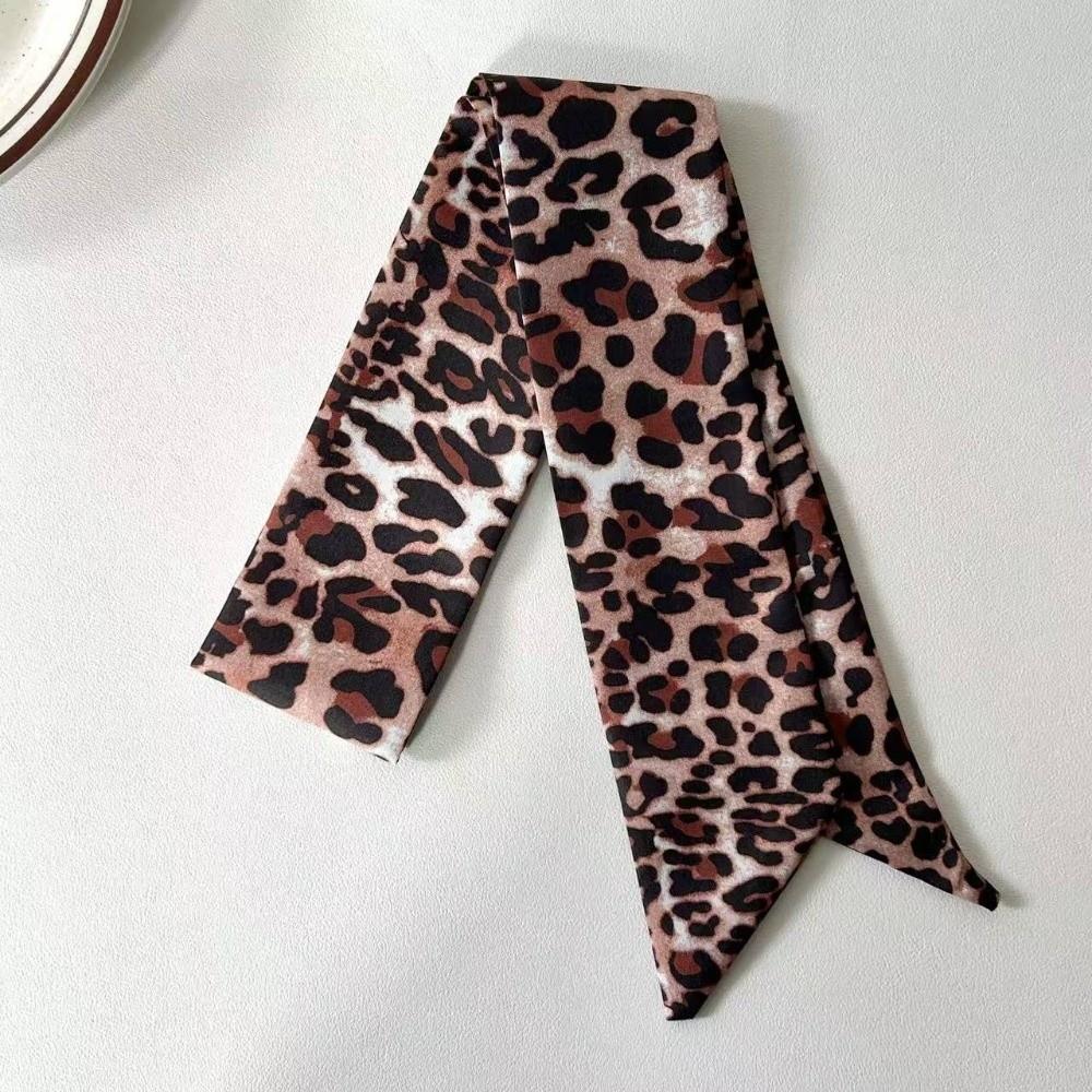 Leopard Print Small Silk Scarf Decoration Neck Scarf New Slender Scarf Neckwear/Wrist/Waistband