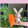 Plush Lovely Rabbit Backpack For Kids With Soft Short Fur Keychain And