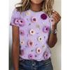 Sommer Blume Vogel 3D Druck T-Shirts Damen Streetwear Harajuku Lässige Mode Y2k Kurzarm T-Shirt O-Ausschnitt Tees Tops Kleidung