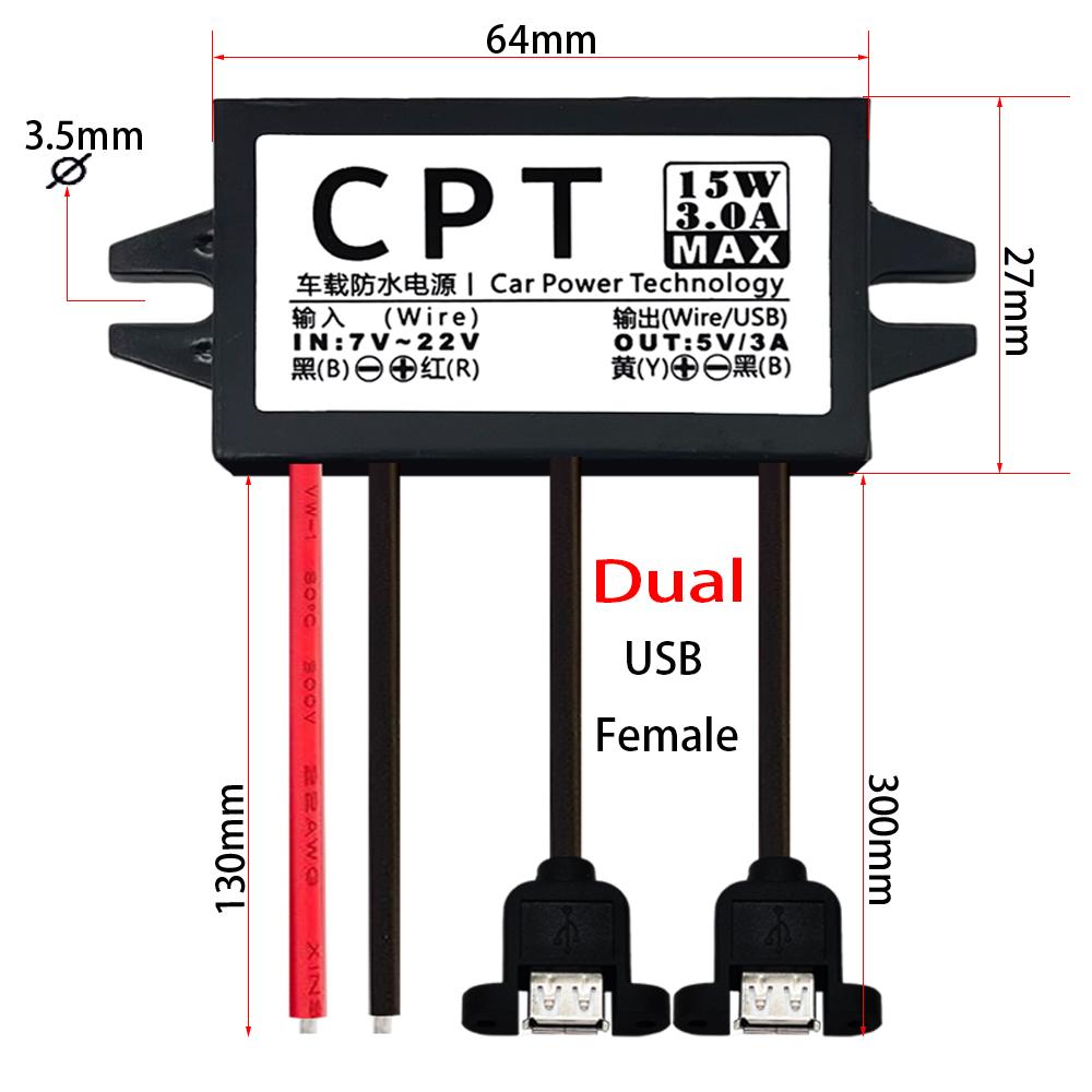 12V to 5V 3A 15W DC-DC Step Down Buck Converter Power Supply Module for Car Male Female USB Adapter Mini USB Micro USB Adapter