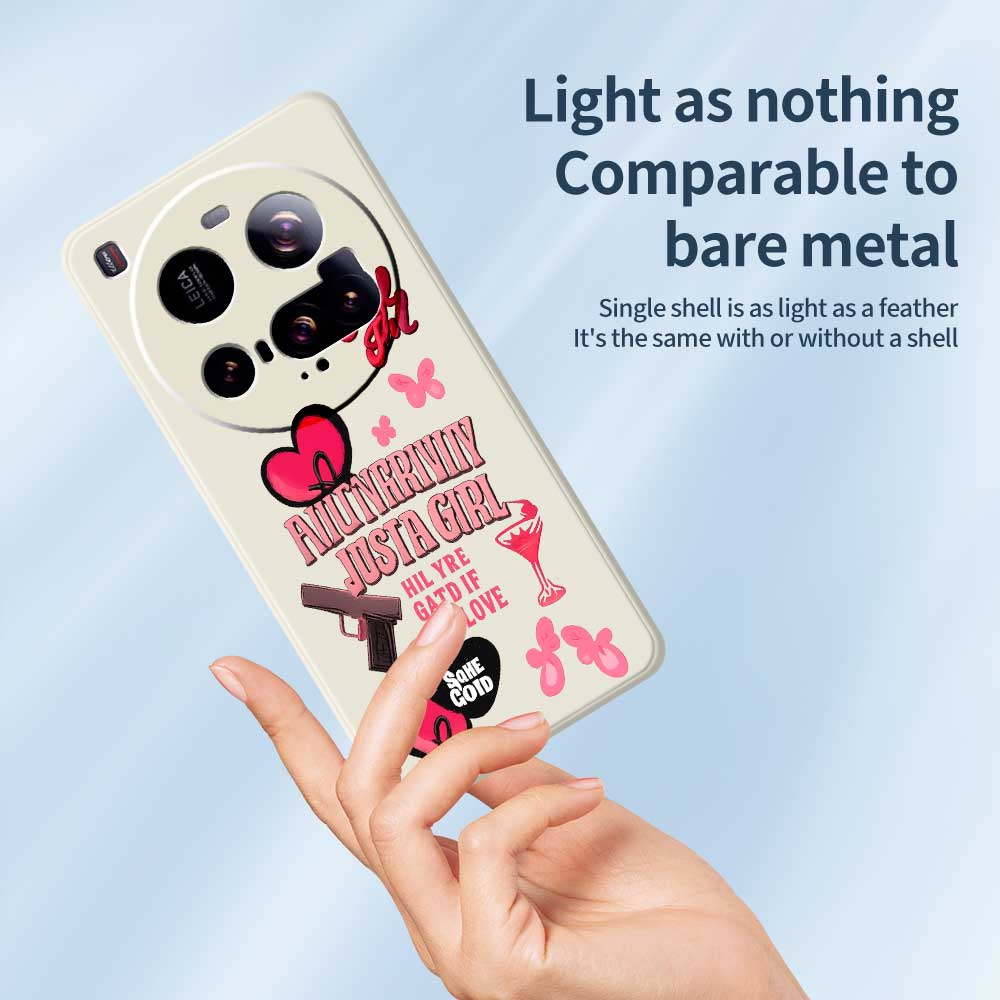 For Xiaomi 15 Ultra Case Pink Elements Pattern Printing Straight Edge TPU Phone Back Cover