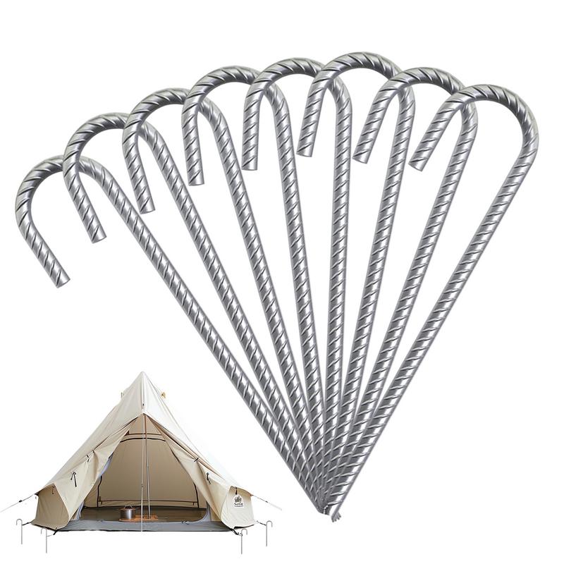

J Hook Ground Stakes 12 Inch J Hook Rebar Wind Tent Stakes 8 Pack Heavy Duty Steel Garden Anchors For Trampolines For Sports China Mainland