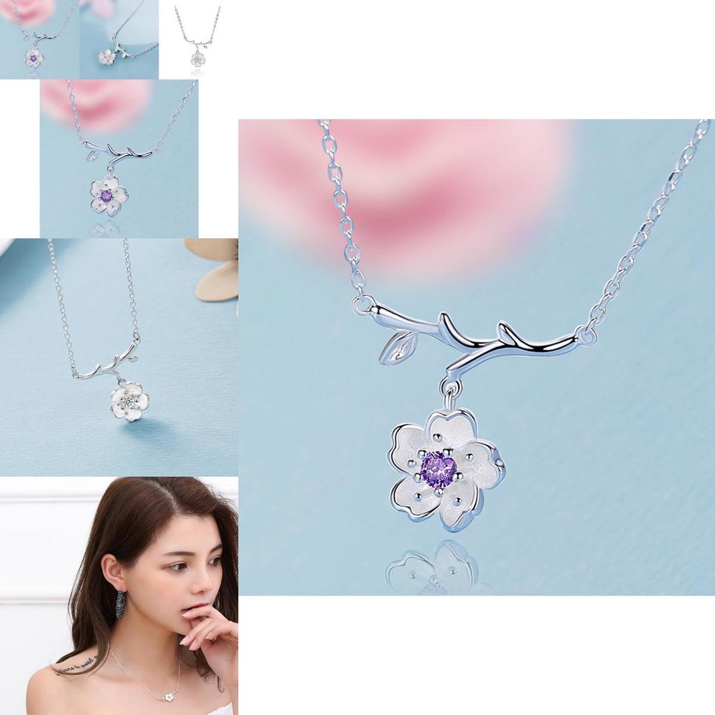 Elegante Suijue Halskette Klassischer Damenstil Schönes Blumendesign Silberschmuck
