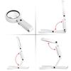 5/11X Magnifying Glass Non Slip Table Lamp Hand Held 8 LED Stand Repair Simple