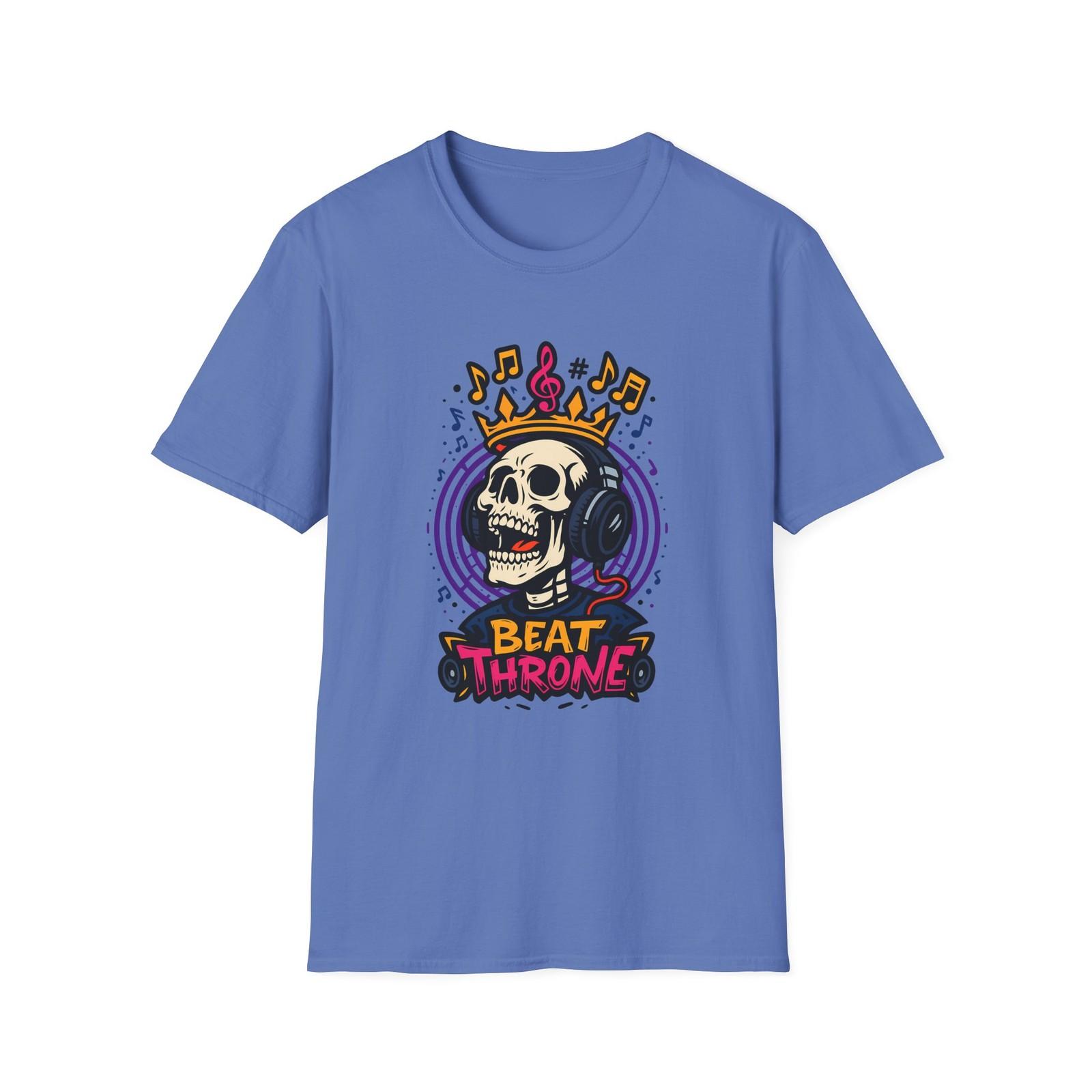 Unisex Softstyle T-Shirt Skull Headphones Music Crown Music S