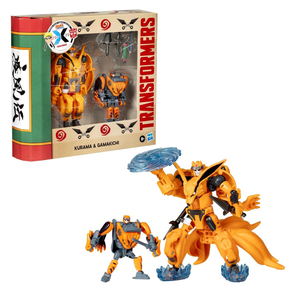 Transformers Collaboration Naruto Shippuden Kurama & Gamakichi Anime Toy Action Figure 8+