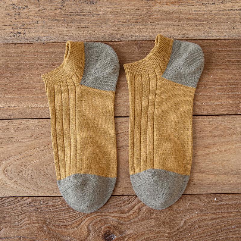 Men's Casual Boat Socks: Sweat-Absorbent, Anti-Drop Heel, Deodorant, Anti-Pilling Combed Cotton.