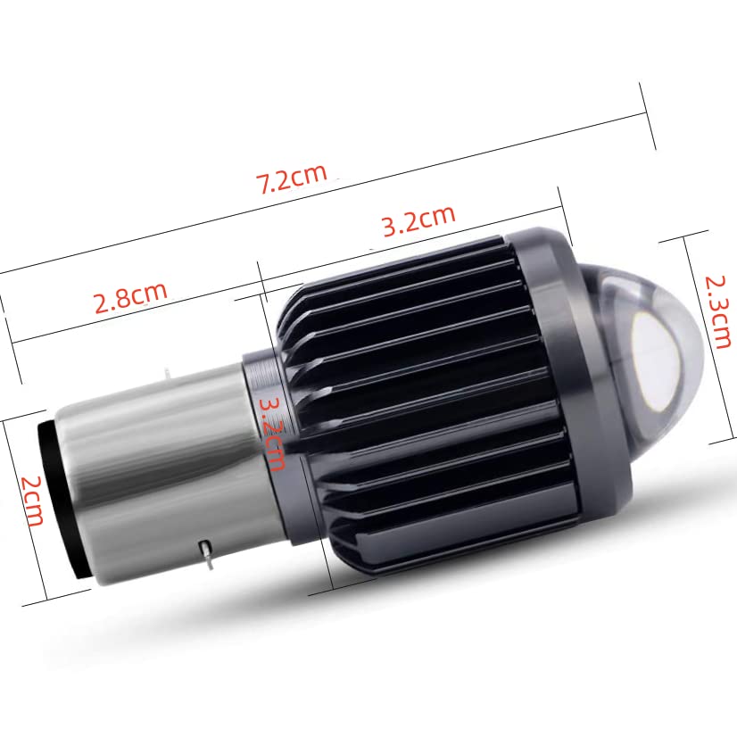 Ygmylandbb Bike LED Headlight, BA20D H4BS, LED Bulb, Low Yellow, High White, Light Switching,