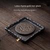 Gilding Iron Glaze Pot Tray Stoneware Base Pot Mat Small Vintage Ceramic Water Storage Drainage Dual-Purpose Pot Tray Tea Table