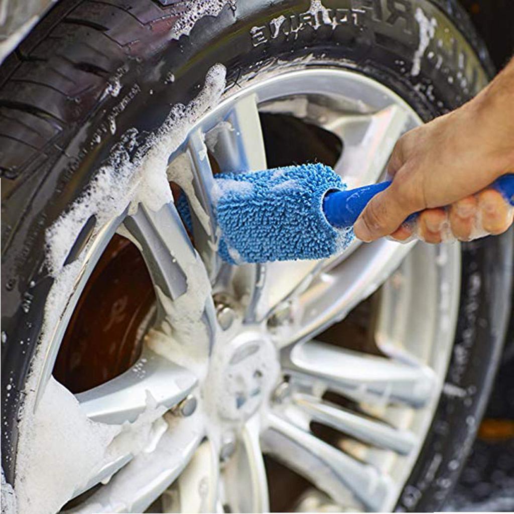 Car Wash Super Brush Microfiber Wheels Brush Non-Slip Handle Easy To Cleaning Rims Spokes Wheel Barrel Car Accessories