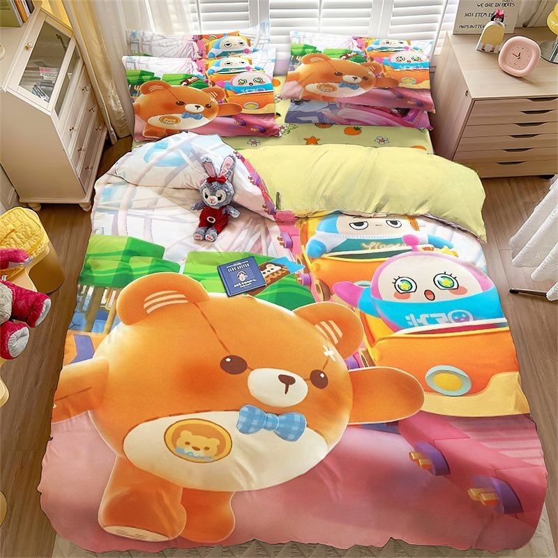 

Cartoon eggy party 3D Printed Bedding Set Game Duvet Cover Pillowcases for Girl Boy Birthday Gift 100x135cm