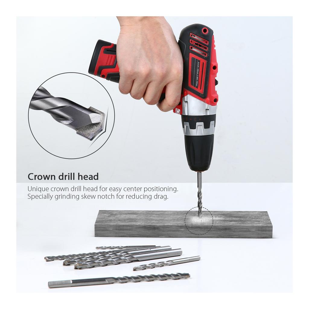 High quality Drill Masonry Drill Set Meterk MK23 Cement Masonry Drill Bit Set with Sandblasting Treatment