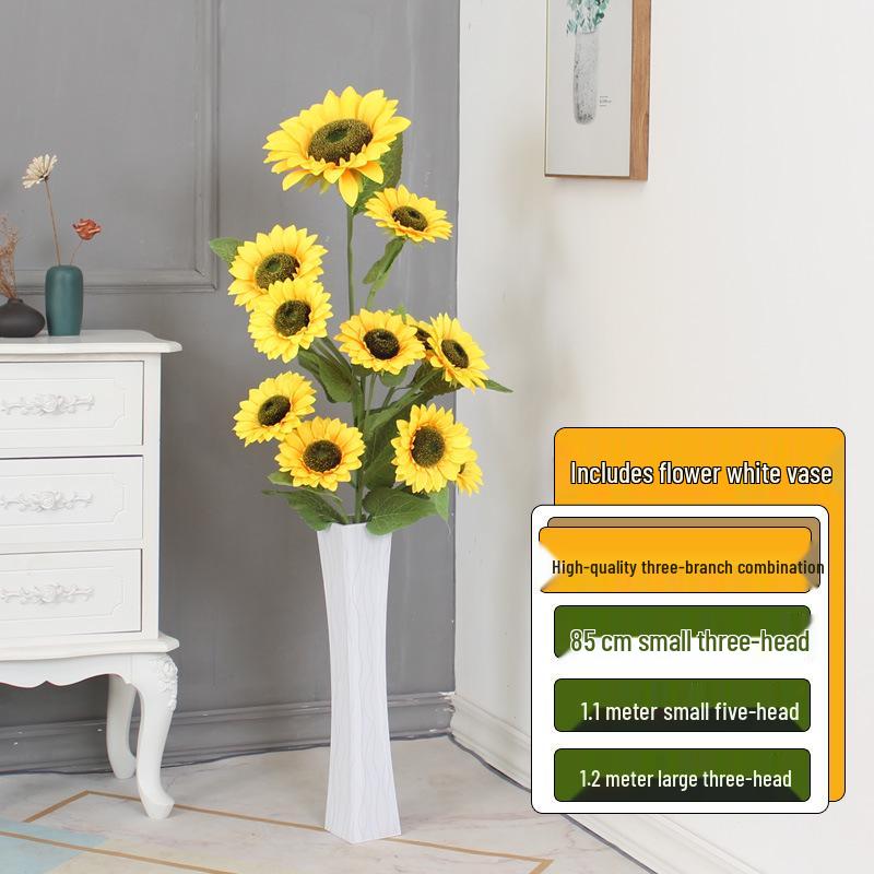 Large High Branch Sunflower Artificial Flower Bouquet for Living Room Decoration