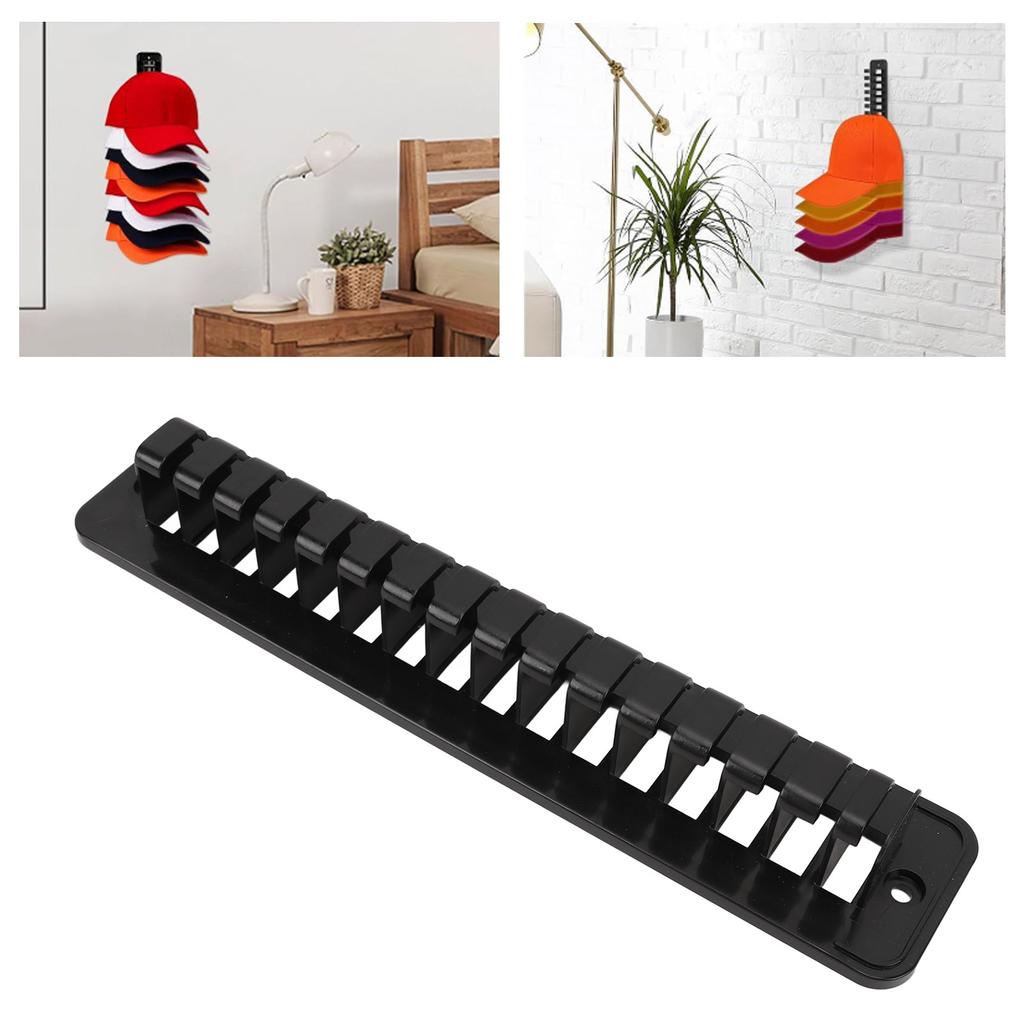 Baseball Cap Hanger Hold Up to 16 Hats Wall Mount Adhesive Hat Hanger Organizer for Closet Door Wall