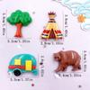 9Pcs Resin Colorful Car Turkeys Owl Grass House Pumpkin Fruit Drink Figurine Flatback Stone Decor DIY Halloween Scrapbook