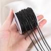 2M 1M 3mm Edelstahl Schwarze Kette Halskette Ketten Panzerflachglied Kette Schmuckketten für Bastelarmbandherstellung DIY-Zubehör