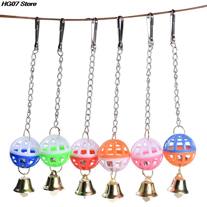 Plastic Ball Bell Bird Toys ColorfulPet Parrot Swing Toys African Grey Budgie Parakeet Cockatiel Lovebird Cage Parrot Toy Random