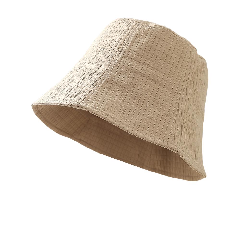 Plaid simple versatile basin hat women's spring and autumn new plain face covering bucket hat summer sun protection bucket hat