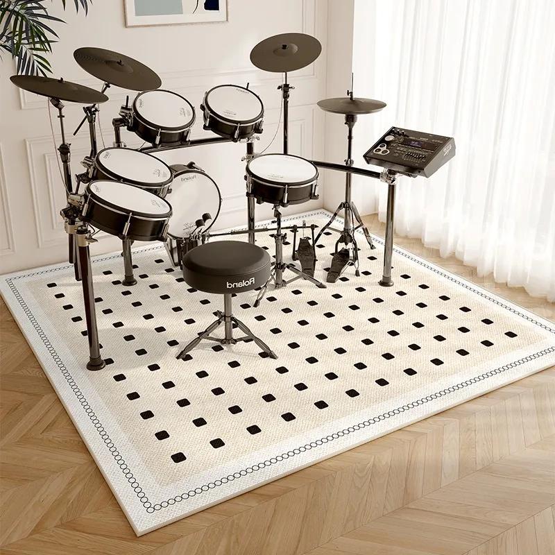 Drum Rug Soundproof Non-slip Floor Mat Home Musical Instruments Piano Shock-absorbing Footpad Light Luxury Study Bedroom Carpet