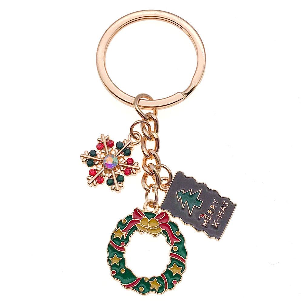 Santa Claus & Candy Christmas Tree Keychain Pendant - Cute Holiday Gift