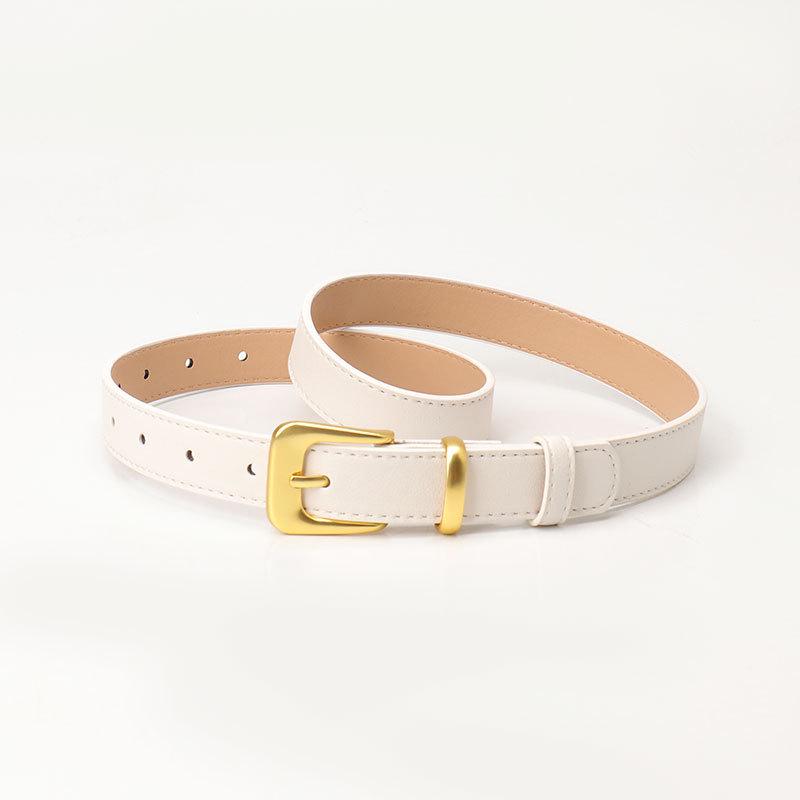 Korean-Style Womens Belt: Casual & Simple, High-End Pin Buckle, Perfect for Students & Jeans.