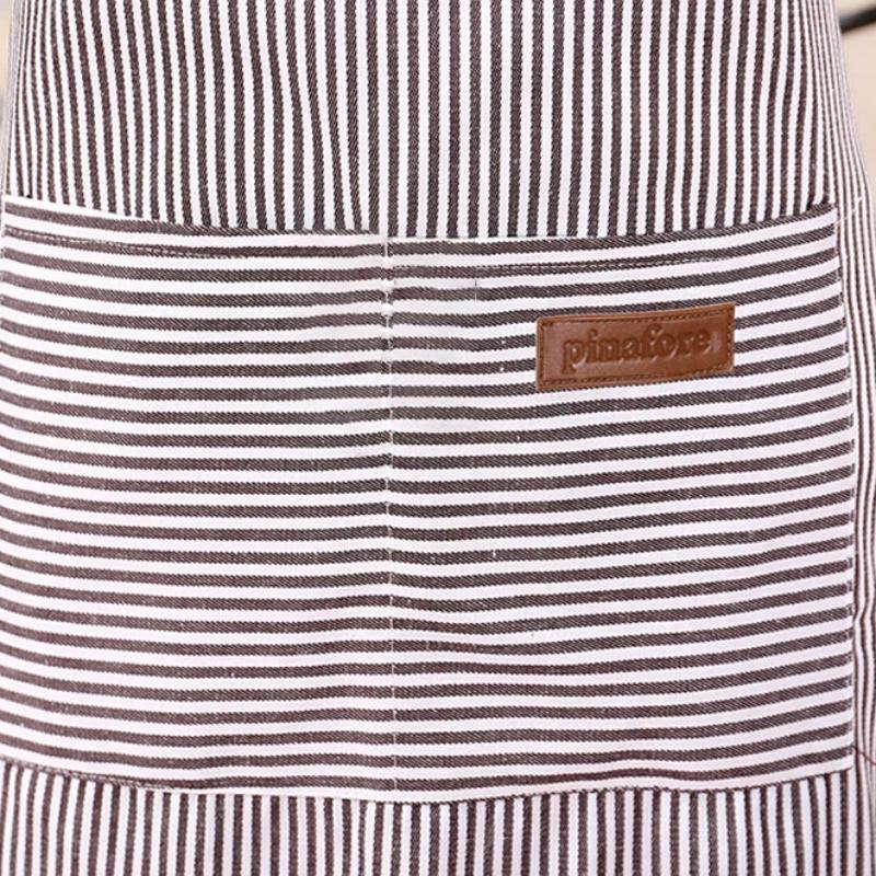 Șorț de bucătărie cu dungi, șorț cu mânecă lungă, șorț cu 2 buzunare, șorț de lucru pentru bărbați și femei, restaurant, bucătărie, copt, consumabile de bucătărie