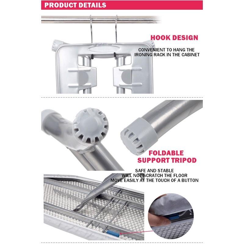 Multi Height Adjustable Premium Board Cover Household Portable Iron Rest Foldable Standing Ironing Board