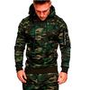 Nowa męska sportowa i rekreacyjna bluza typu pulower w kamuflażu, kamuflażowy top sublimowany