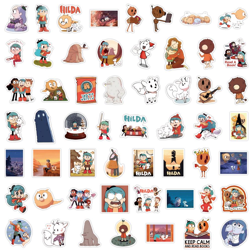 110 Hilda Graffiti Stickers Pack - DIY Decor for Skateboards, Guitars, Bicycles, Waterproof and Personalized Design