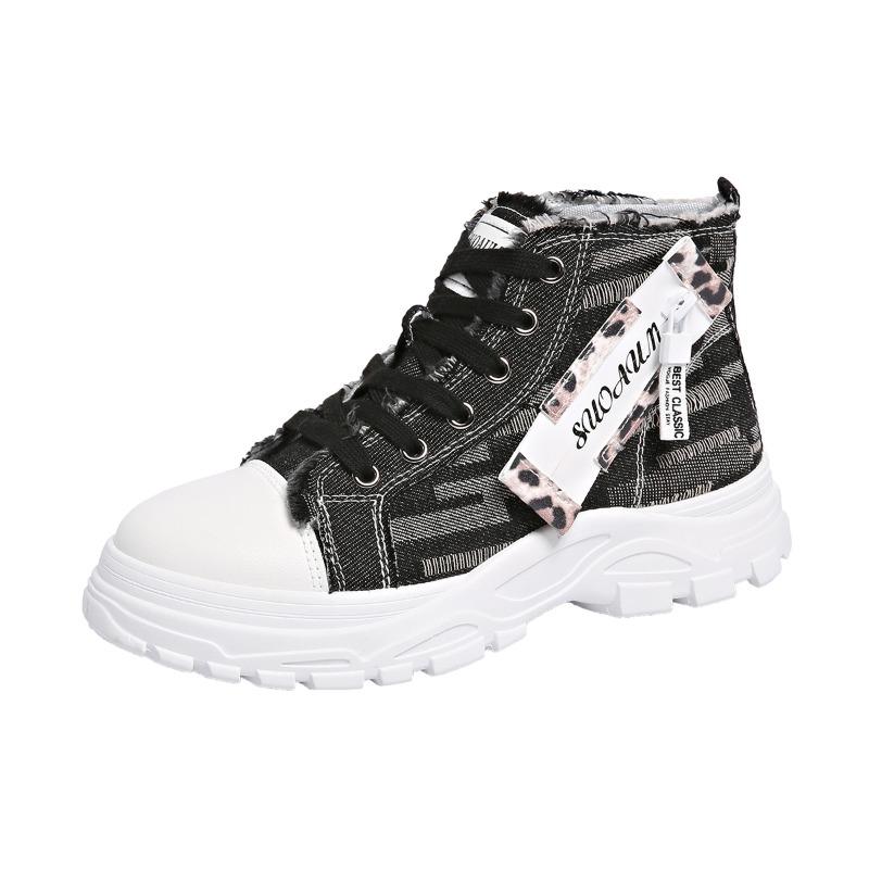 Fashion Plus Size 2025 Shoes Female High Top Women's Vulcanize Shoes Outdoor Women Sneakers Platform Daily Denim Ladies Casual Shoes