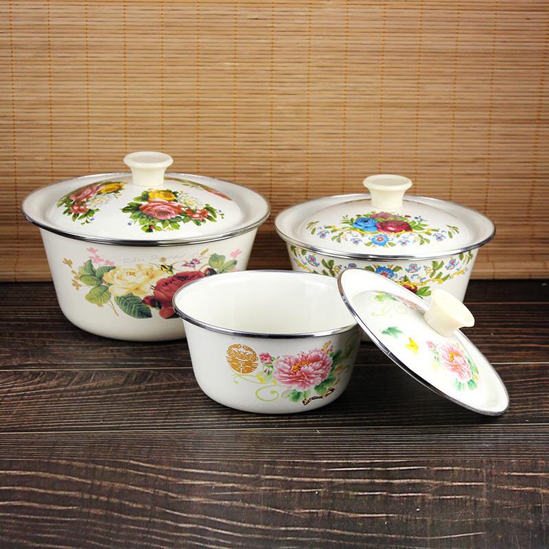 ZISIZ 30cm Traditional Enamel Multipurpose Bowl