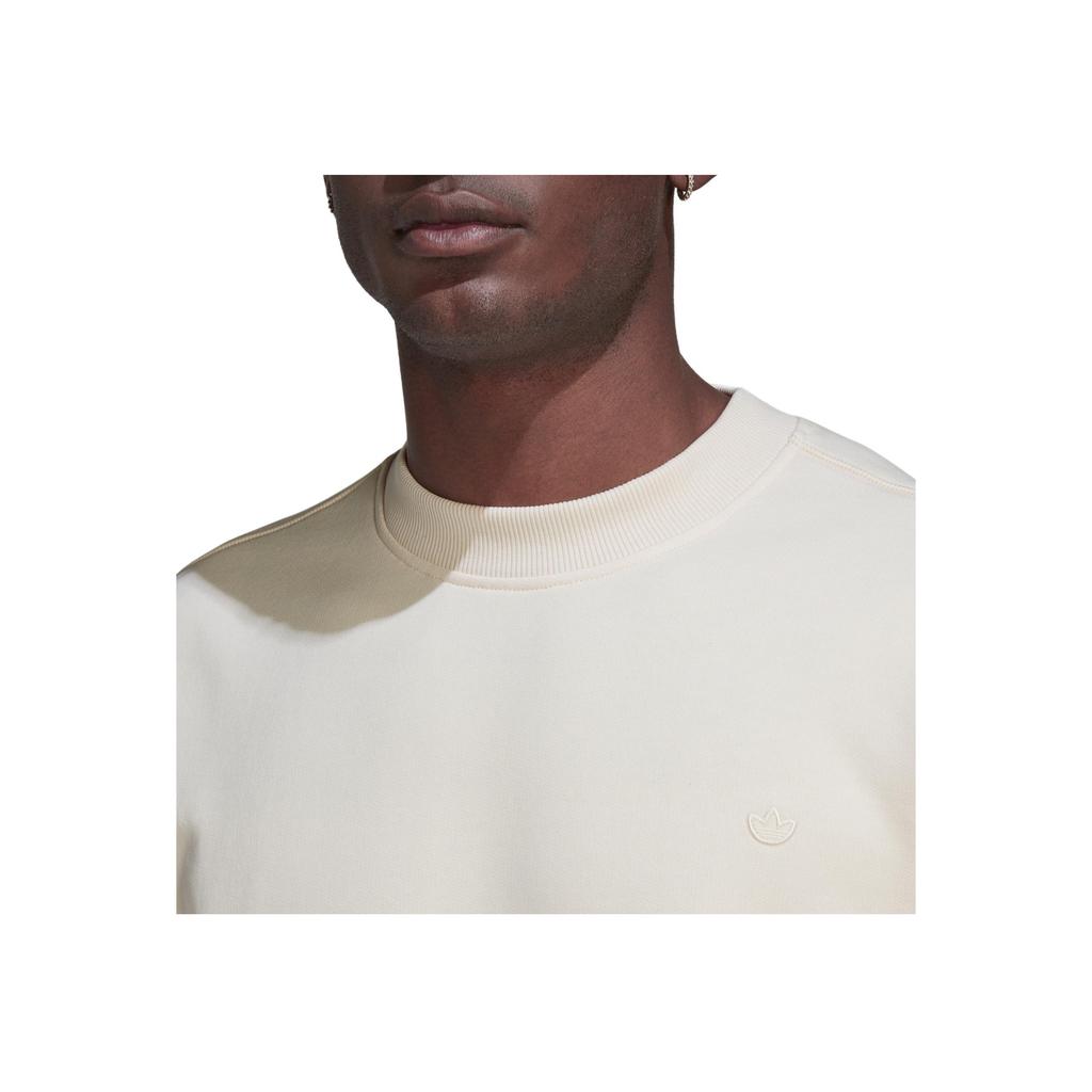 Adidas Originals Solid Color Logo Print Crew Neck Sweatshirt Men Tops White HK2939