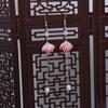 Retro High-End Lotus Earrings, Antique Temperament Asymmetric Lotus Leaf Pearl Fringed Chain Earrings