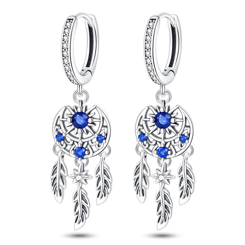 925 Silver Simple Sun Small Sugar Cube Star Moon Women Earring Brilliant Wedding Engagement Star Earrings Jewelry Gifts
