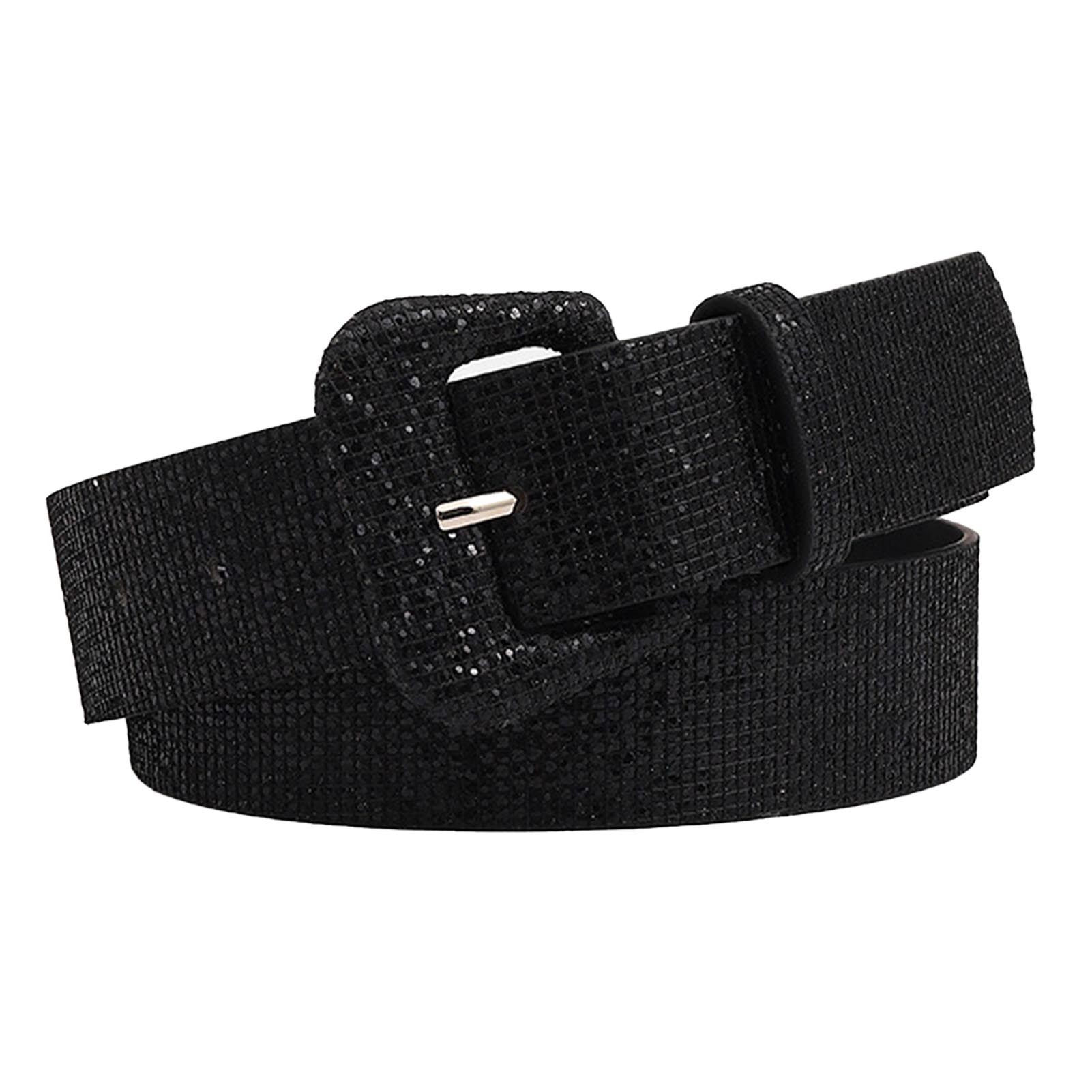 

Женский пояс с пайетками в стиле ретро из искусственной кожи, регулируемый, стильный, широкий, блестящий, для торжественной вечеринки, цвет сливово-красный One Size чёрный