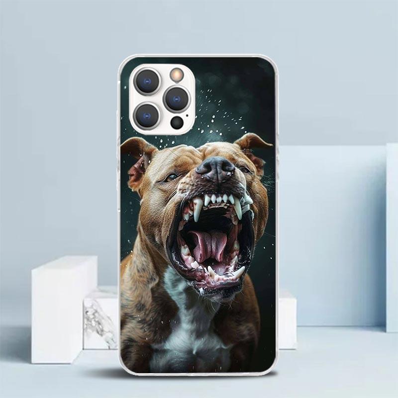 Pit Bull Pet Dog Pitbull Soft Cover for iPhone 16 17 Air 15 14 Pro Max 16E Phone Case 13 Mini 12 11 7 SE 8 Print Pattern Fit Cas