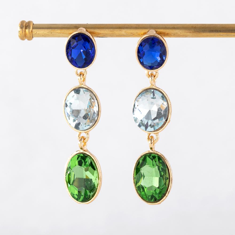 Pinkdudu 2023 Summer New 3 Color Glass Drop Earrings Romantic Luxury Charming Geometric Earring for Women Jewelry Gifts PD1205