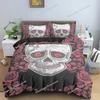 Hot Style Soft Bedding Set 3d Digital Skull Printing Duvet Cover Set with Zipper Single Twin Double Full Queen King