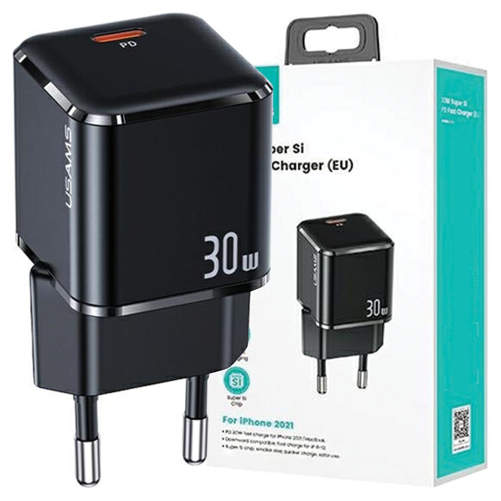 USAMS Land. Network. 1Xusb-C T45 Mini 30W(OnlyHead) Pd3.0 Fast Charging Black/Black Cc148Tc01 (Us-Cc148)