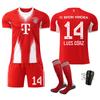 Bayern Munich Home Jersey 10 Muller Soccer Uniform Set Men 2025-26 Kit Kids Youth Olise 14 Diaz 17