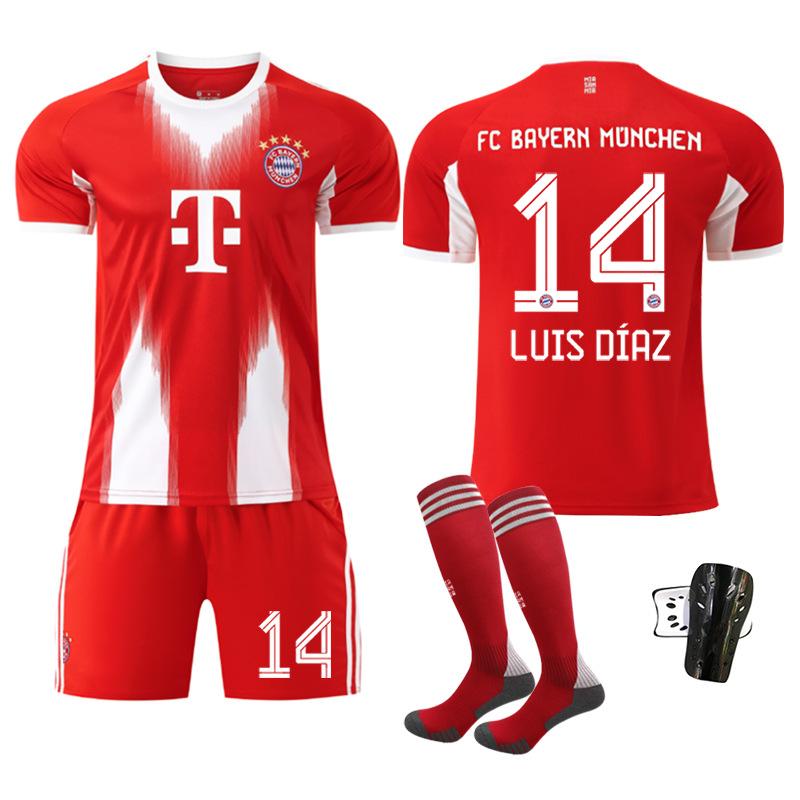 Bayern Munich Home Jersey 10 Muller Soccer Uniform Set Men 2025-26 Kit Kids Youth Olise 14 Diaz 17