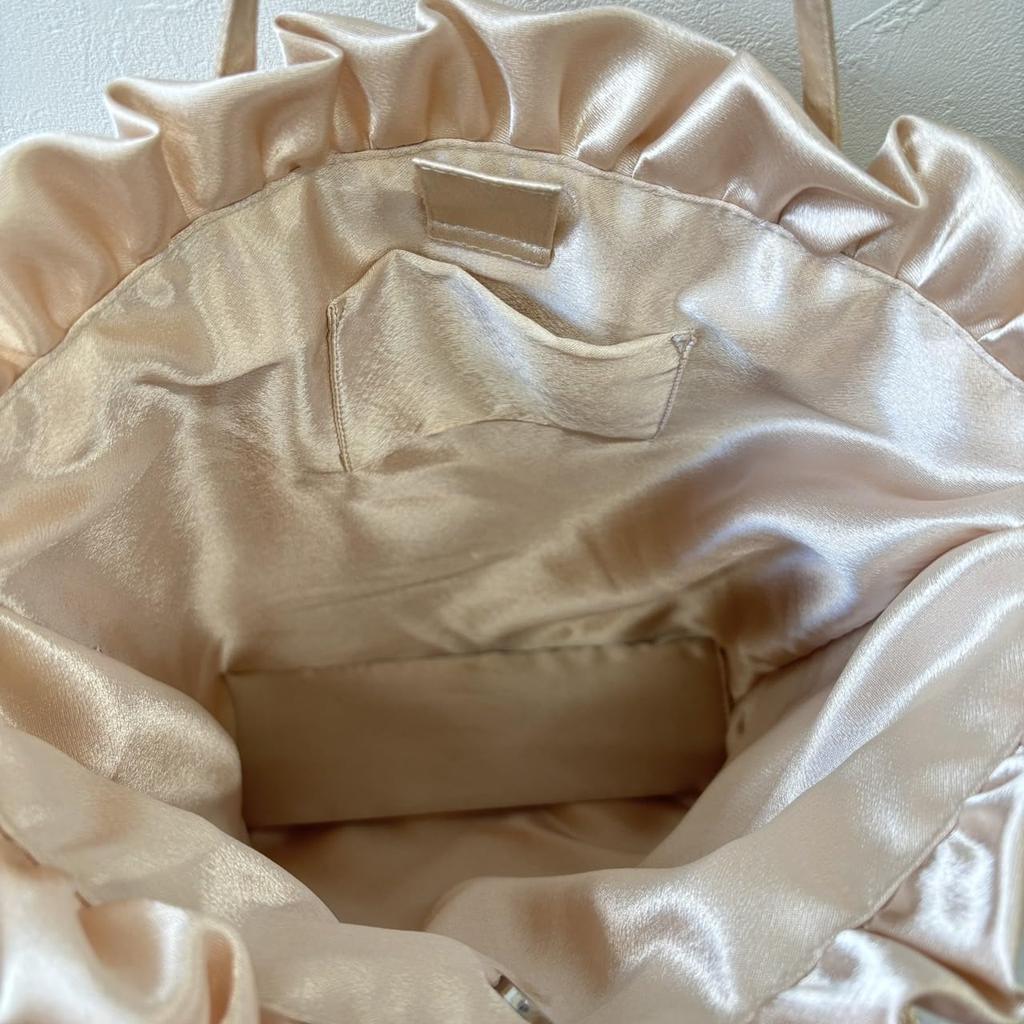 [mauve] Elegant Sub-Bag, A4 Size, Formal Pleated Tote (Gold)