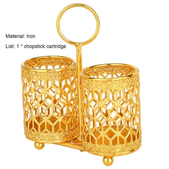 Chopsticks Holder Exquisite Space-saving Wrought Iron Hollow Design Utensil Caddy for Kitchen