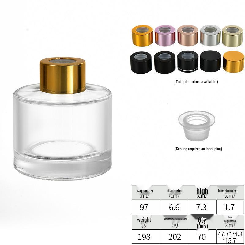 Cylindrical Glass Aromatherapy Bottle: Flameless Rattan Diffuser and Fragrance Ornament.
