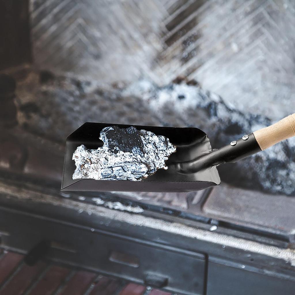 Fireplace Shovel For Ash Heavy Duty Wooden Handle Cleaning Supplies Fireplace Broom And Dustpan Set For Dust Sweeping